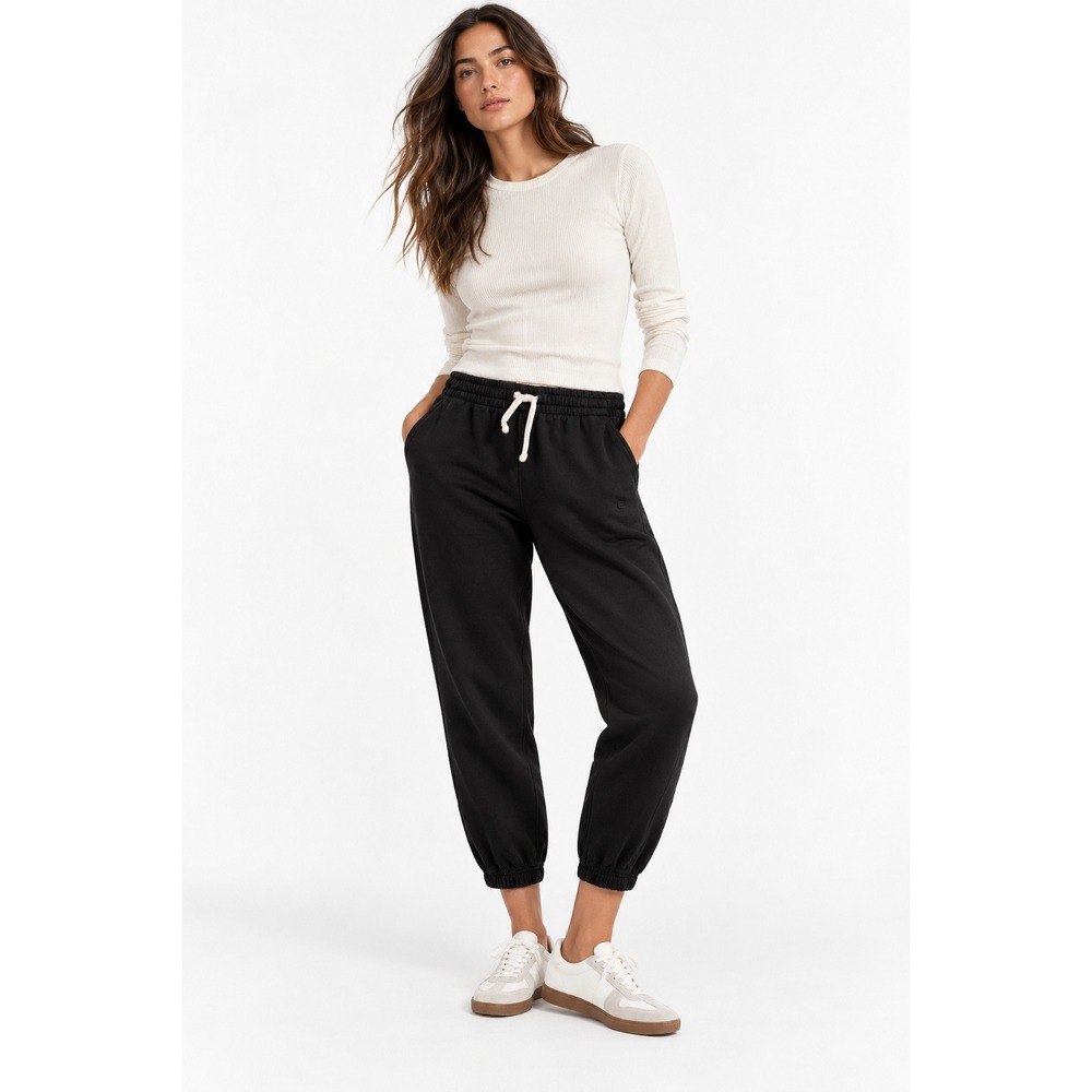Everlane Organic Cotton Track Jogger Pants Black Small Drawstring Sweatpants
